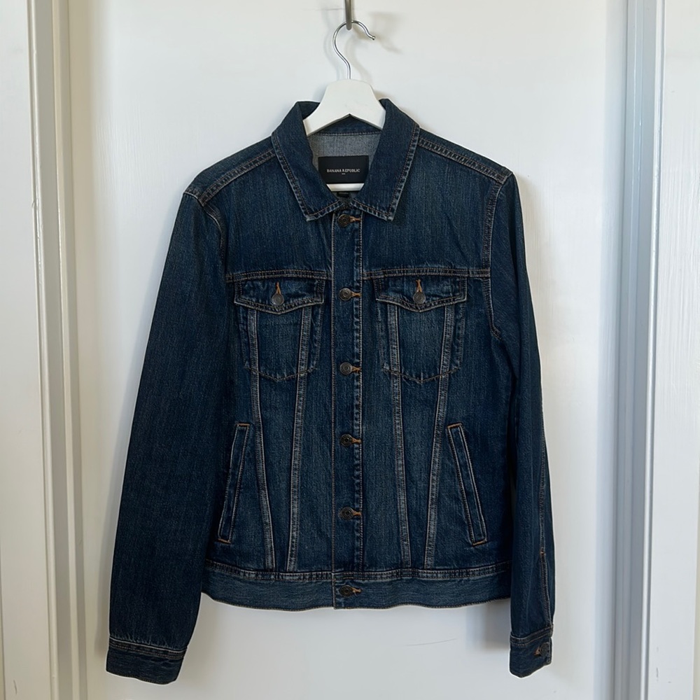 Banana Republic Dark Wash Denim Jacket, Like New, Size Small